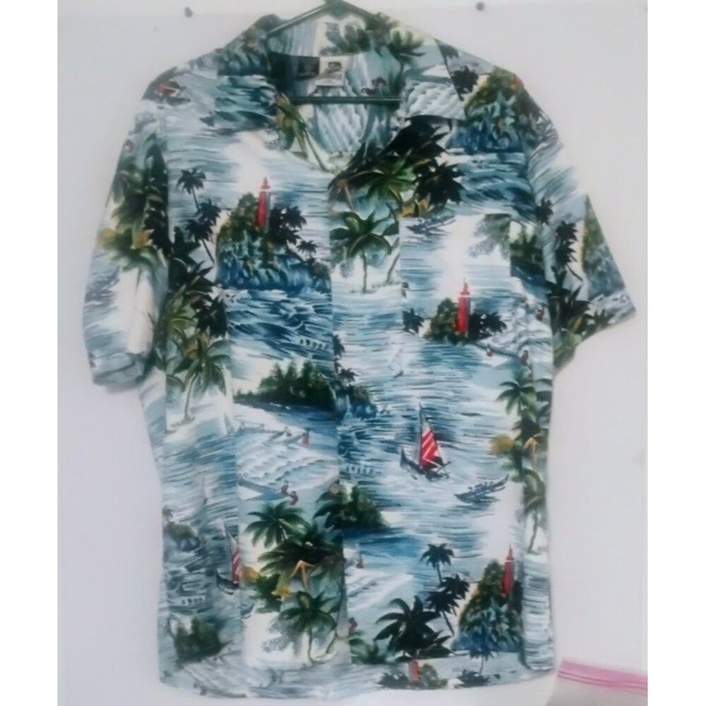 VINTAGE 90'S KENNINGTON LTD OF CALIFORNIA MENS L BUTTON DOWN HAWAIIAN SHIRT